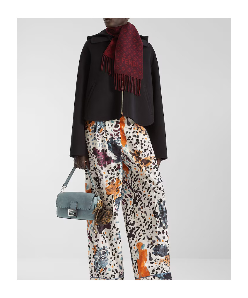 Fendi Long-sleeved Wool Jacket In Black