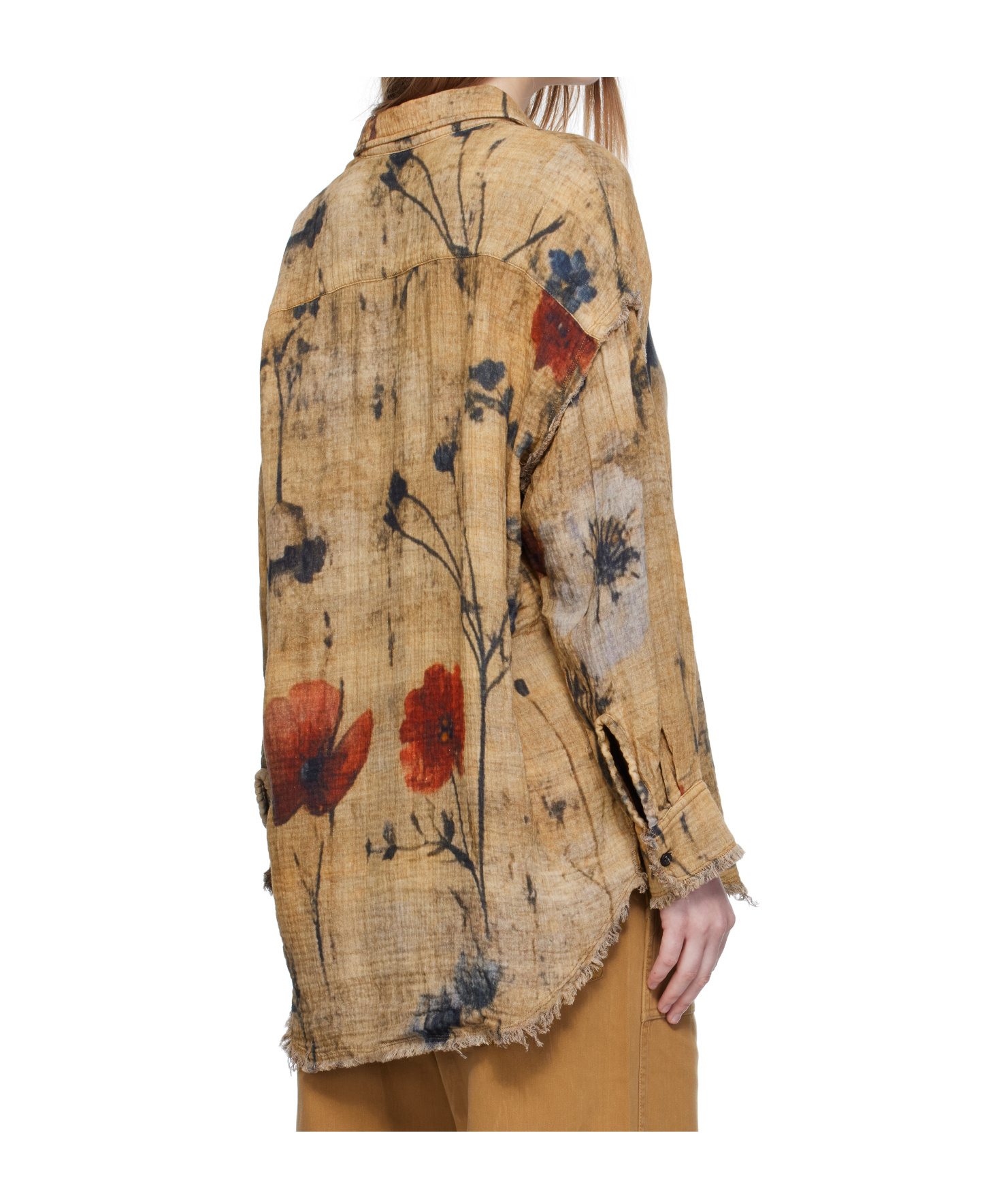 R13 Drop Neck Reversible Shirt In Brown