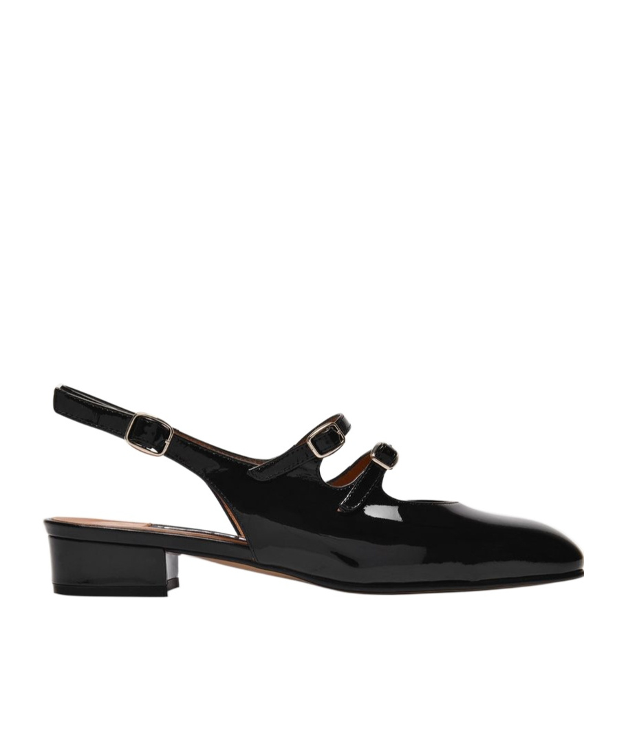 Shop Carel Paris Round-headed Flat Sandals In Black