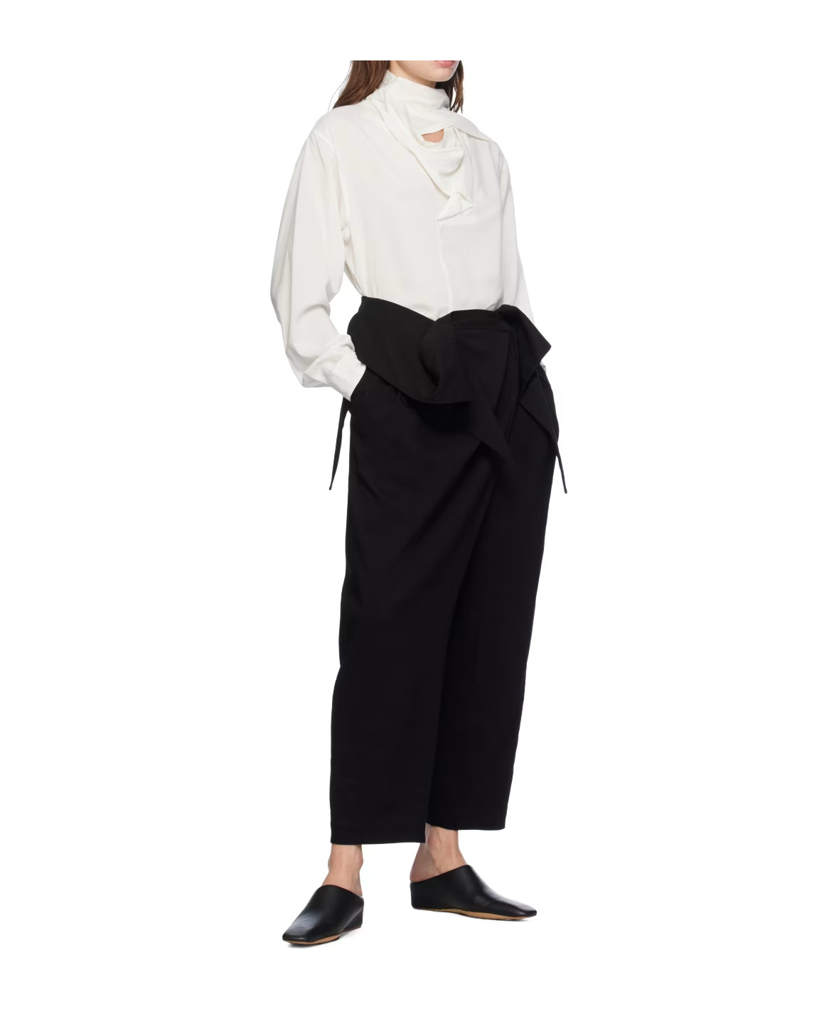 Issey Miyake Side Sewn Shirt With Slit In White
