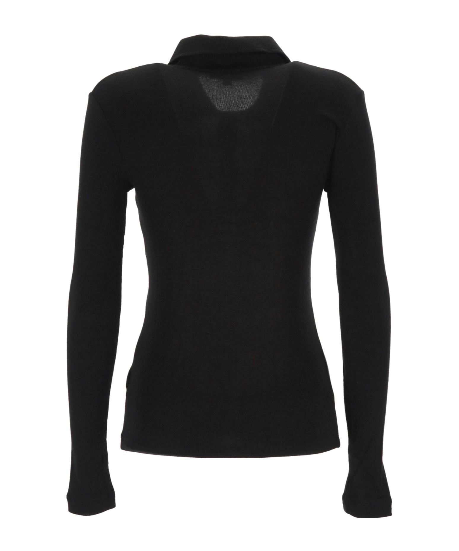 Agolde Button-down Long-sleeved Polo Shirt In Black