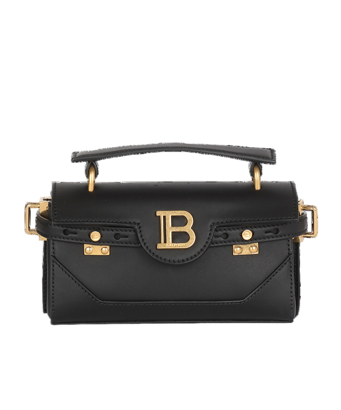 Balmain Small Top Handle B-buzz Bag In Black