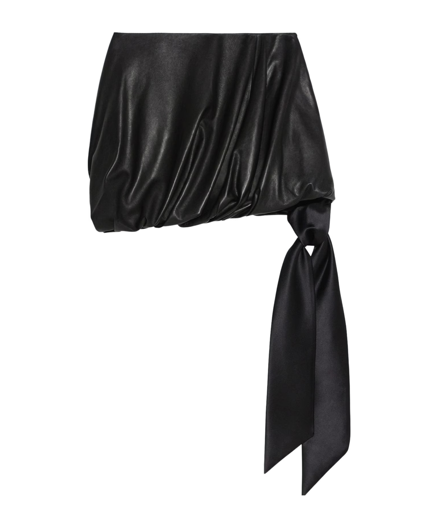 Helmut Lang Bubble Leather Miniskirt In Black
