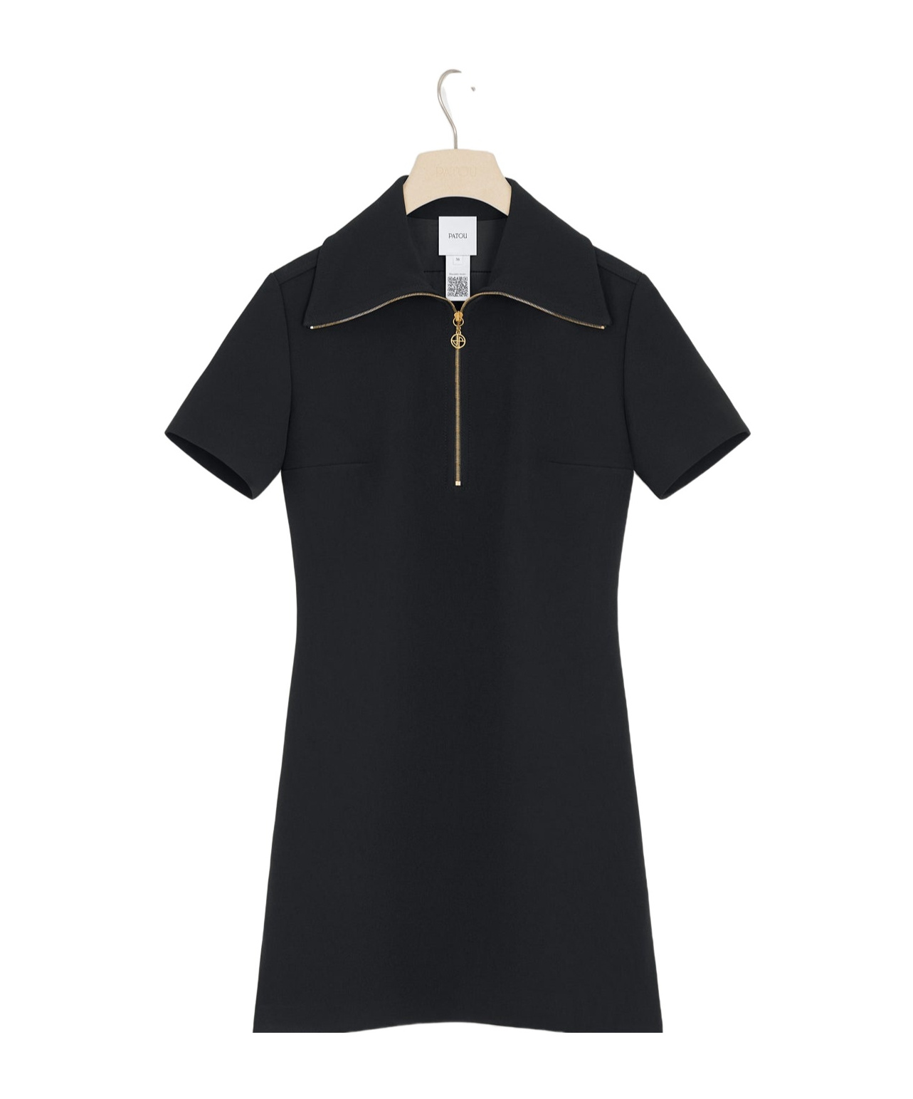 Patou Skater Mini Dress In Technical Crepe In Black