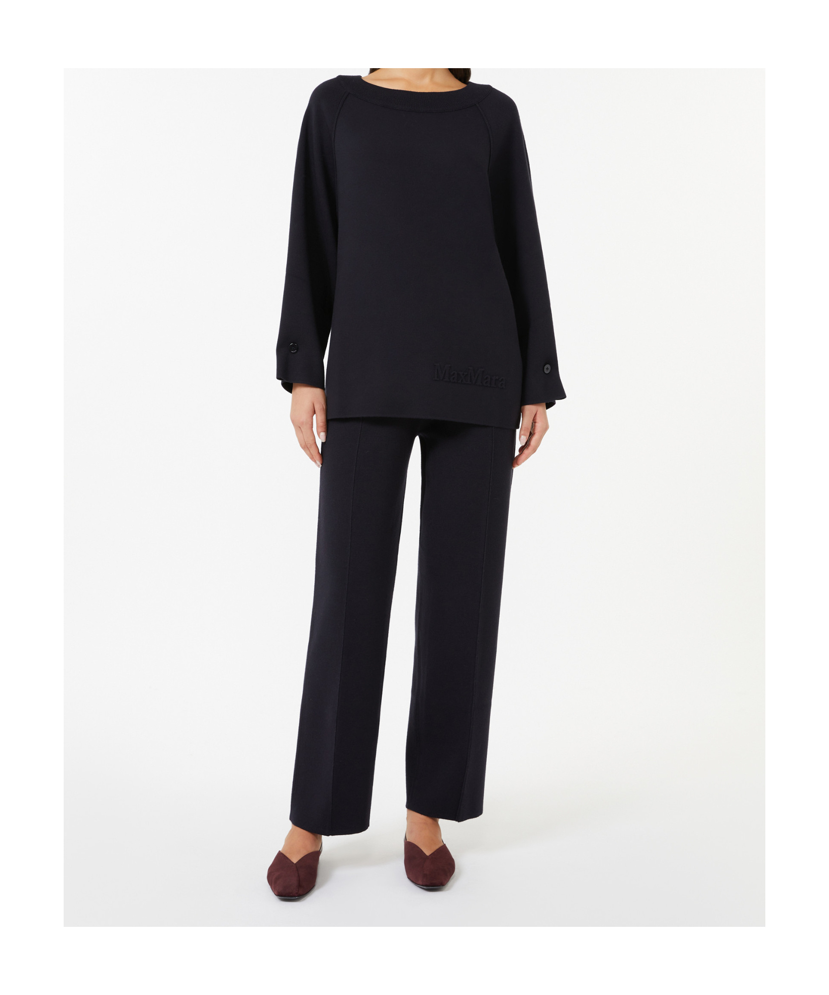 Max Mara Oversized Jumper In Wool And Viscose Yarn In Black