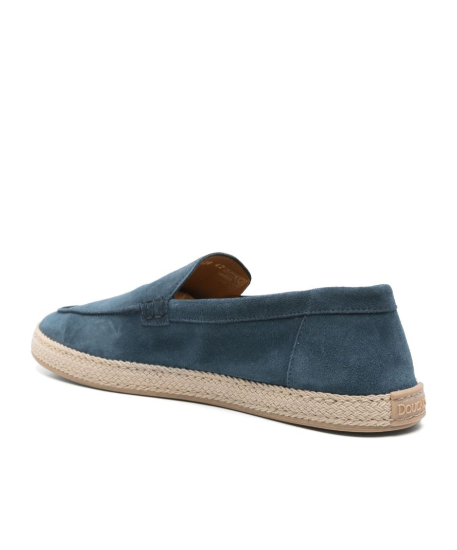 Doucal's Man Espadrilles Blue Size 8 Leather In Blue