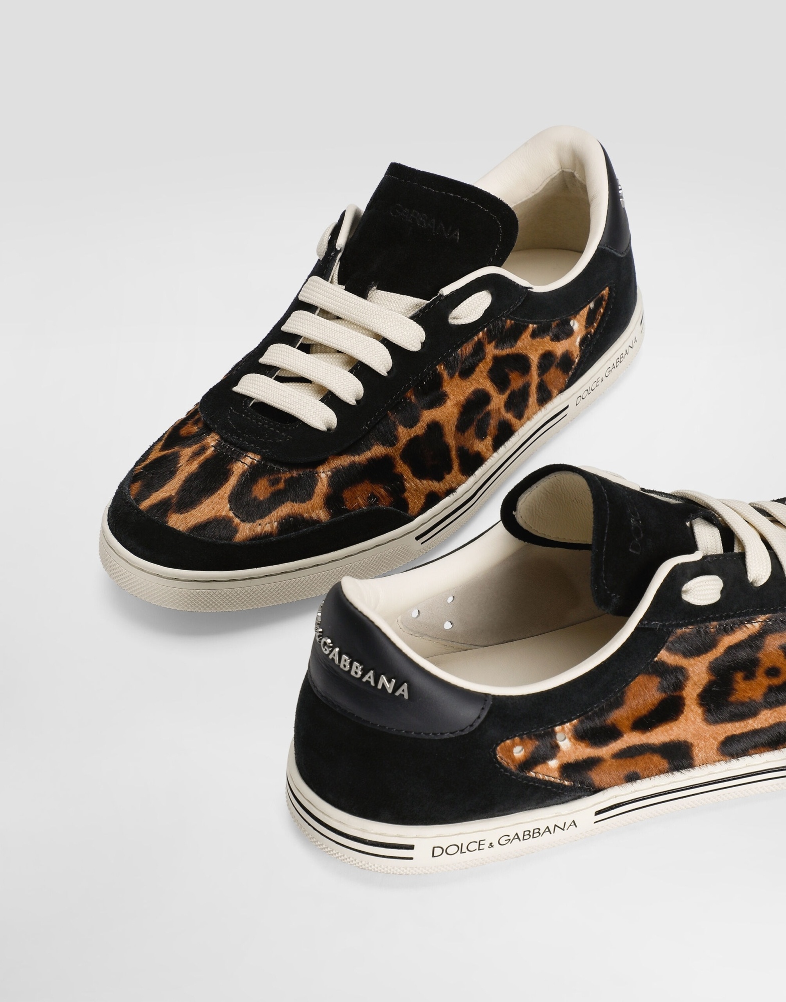 Dolce & Gabbana Animal Print Low-top Lace-up Shoes In Animal Print
