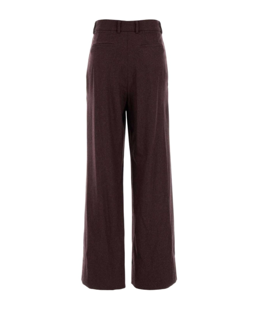 Pt Torino Grape Stretch Wool Blend Wide-leg Pant In Brown