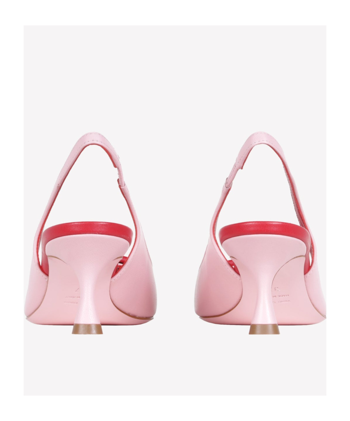 Shop Roberto Festa Two-tone Pink Nappa Leather Slingback