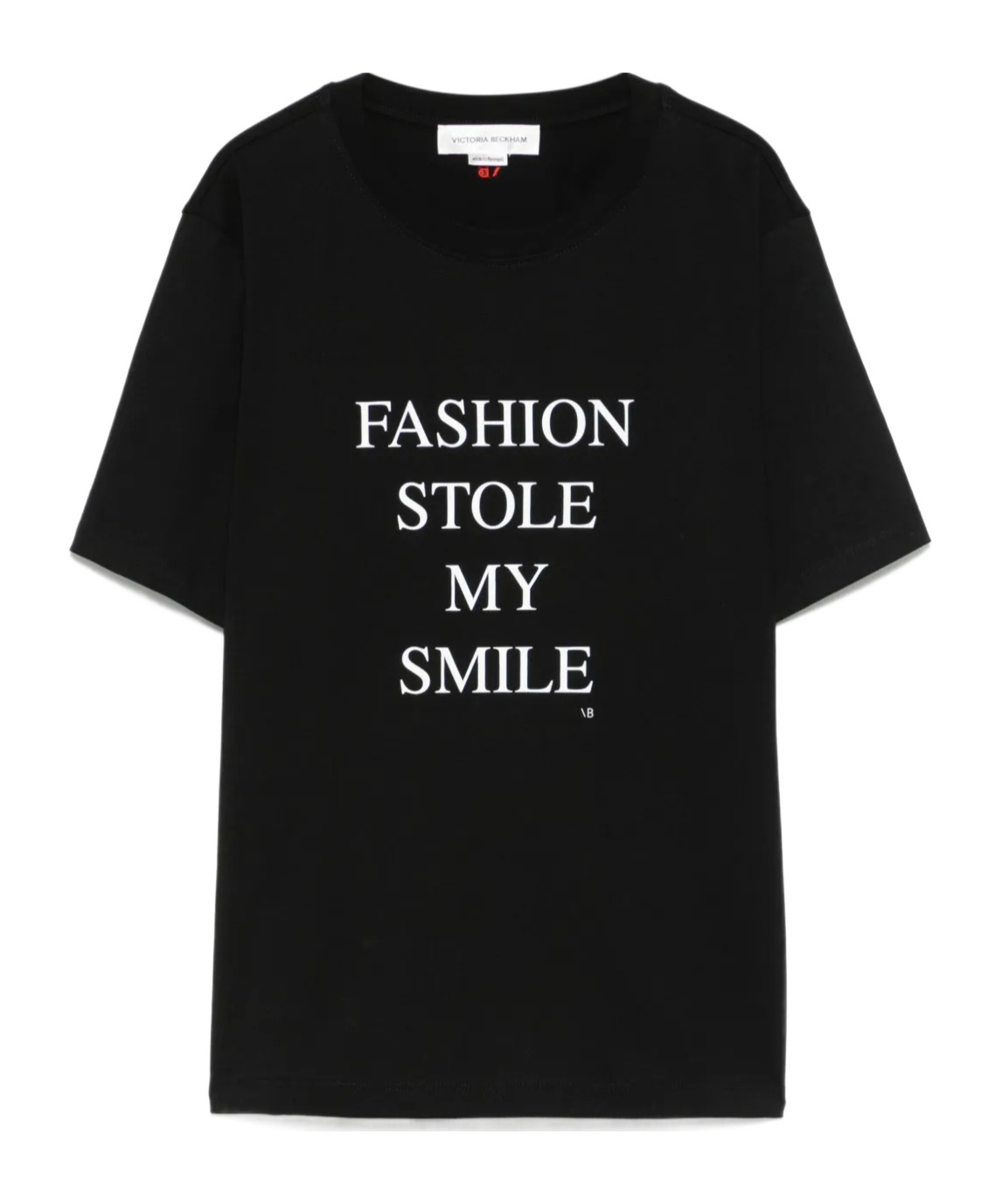 Victoria Beckham Slogan Printed Organic Cotton T-shirt In Black