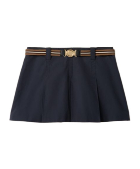 Miu Miu Panama Cotton Miniskirt In Blue