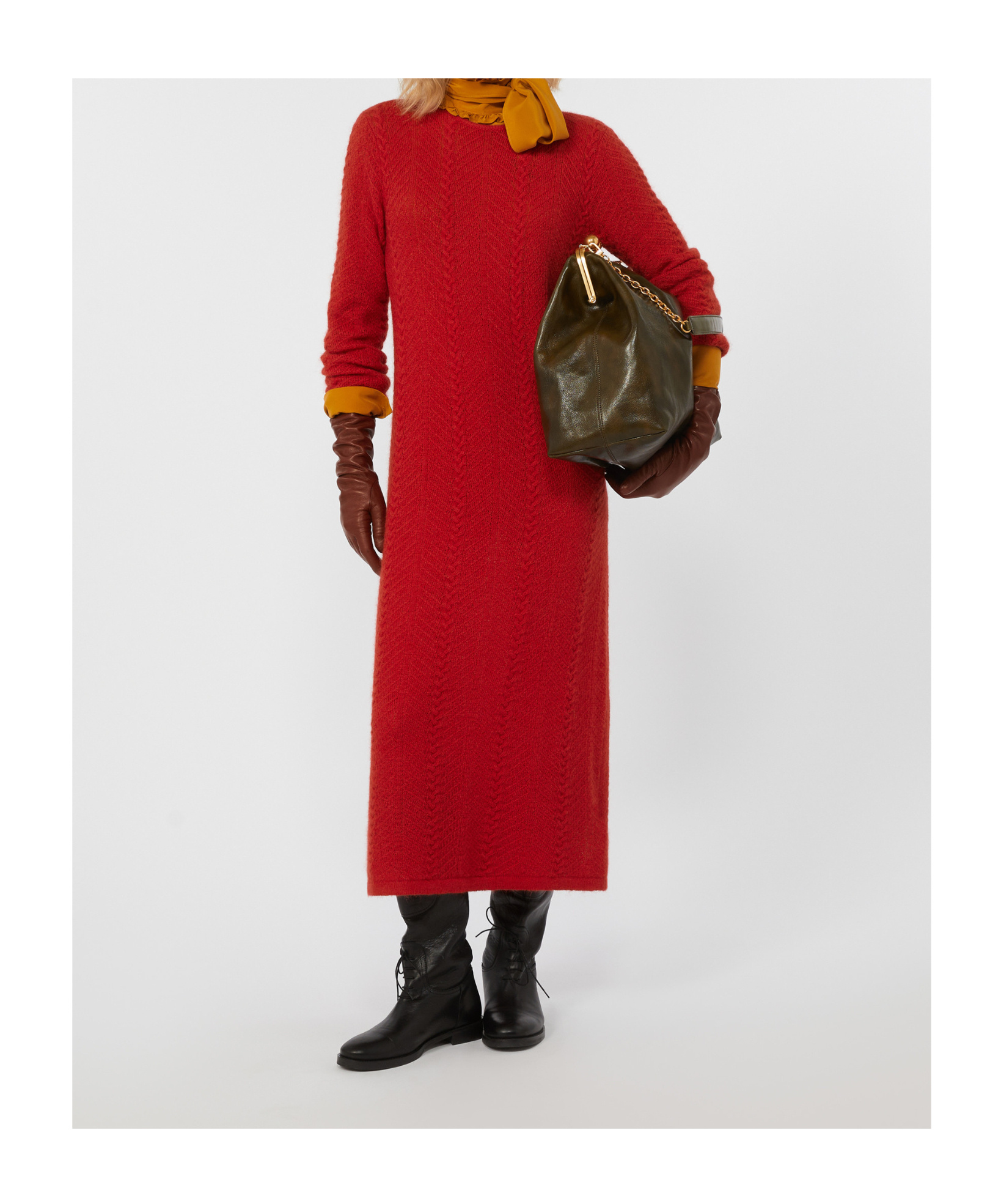 Weekend Max Mara Long-sleeved Dress In Red