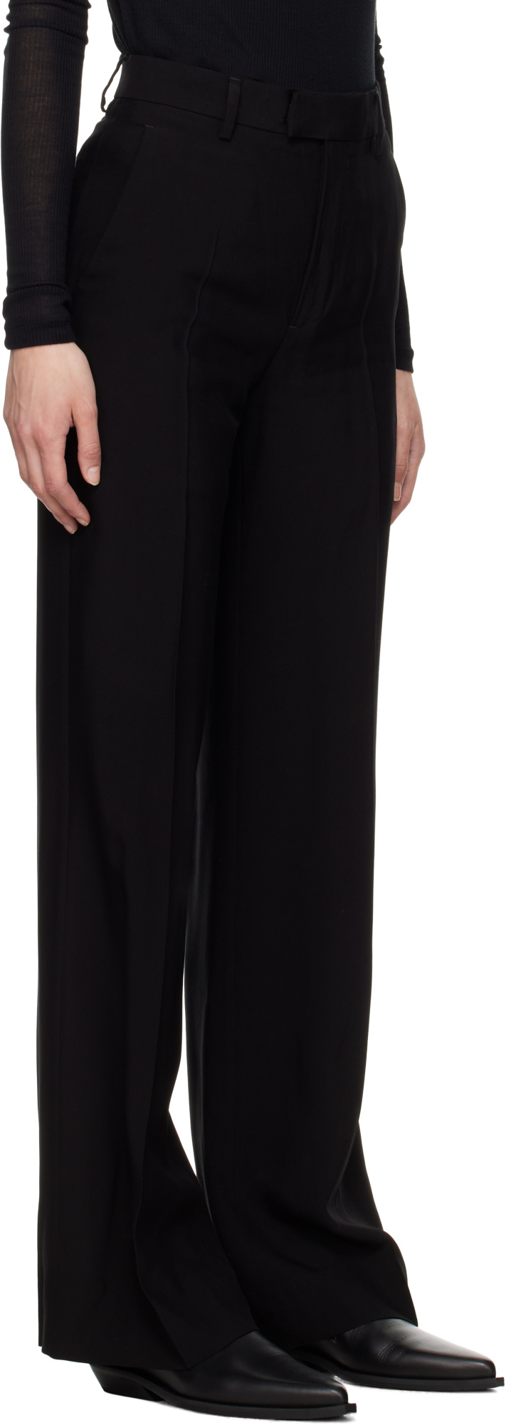 Ann Demeulemeester Maaike High-waisted Flared Trousers In Black