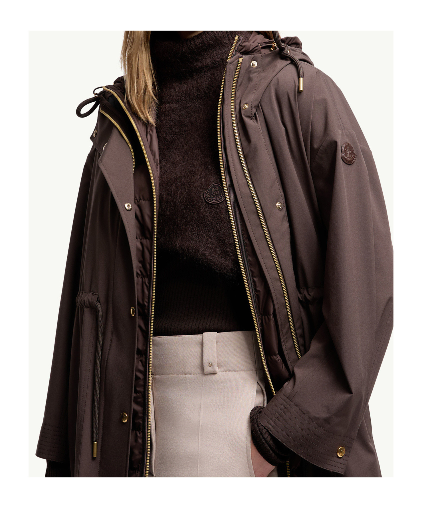 Moncler Mohair Wool Blend Bib In Brown