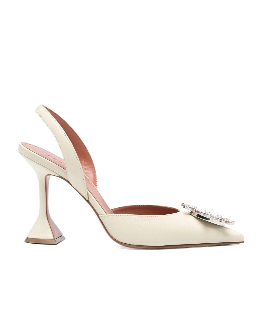 Amina Muaddi Pointed High-heeled Sandals In Neutral