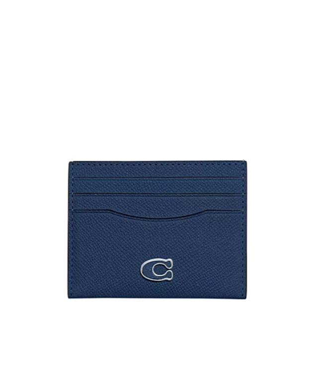 Coach Logo Card Holder In Blue