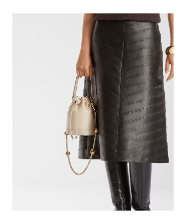 Fendi Mon Tresor Camelia Leather Mini-bag In Brown
