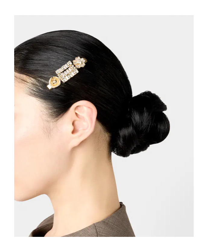 Roger Vivier Logo Hairpin In Gold