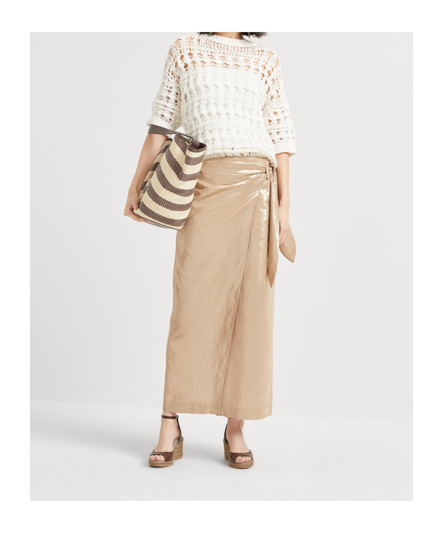 Brunello Cucinelli Open-knit Sweater In White