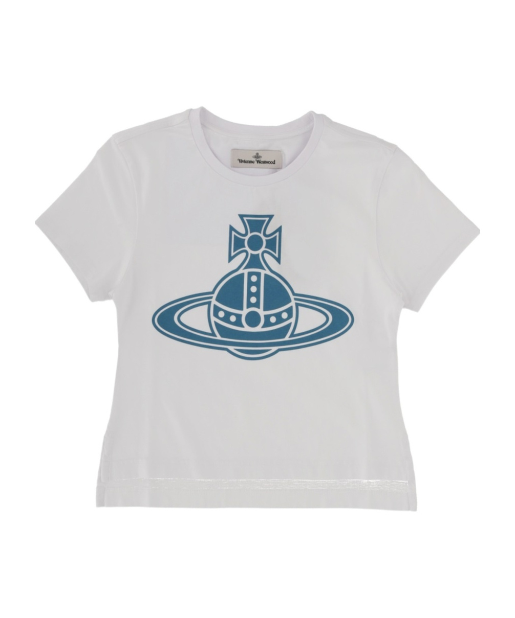 Vivienne Westwood Graphic Print Short Sleeve Crew Neck Top In White