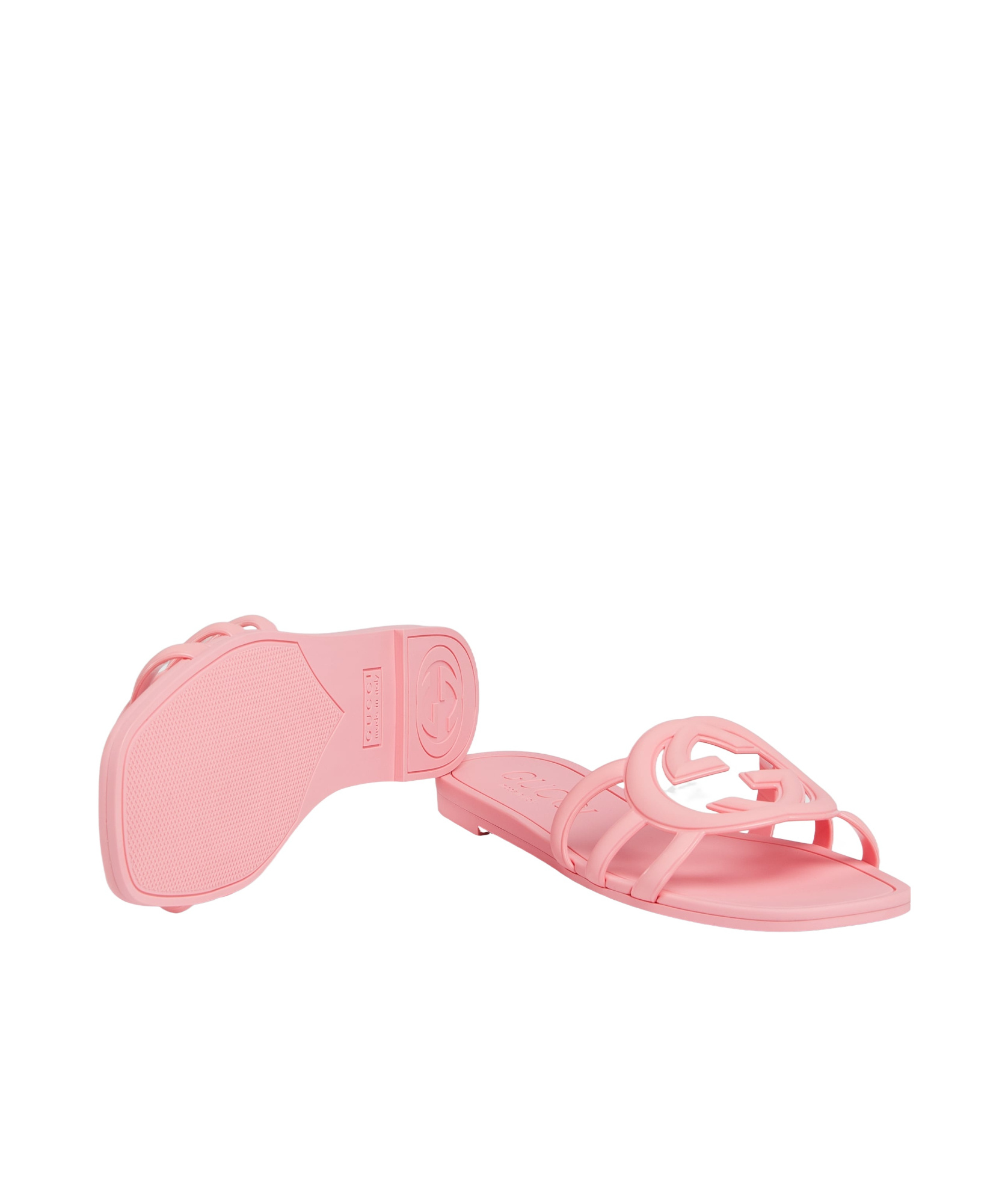 Gucci Interlocking G Slides In Pink