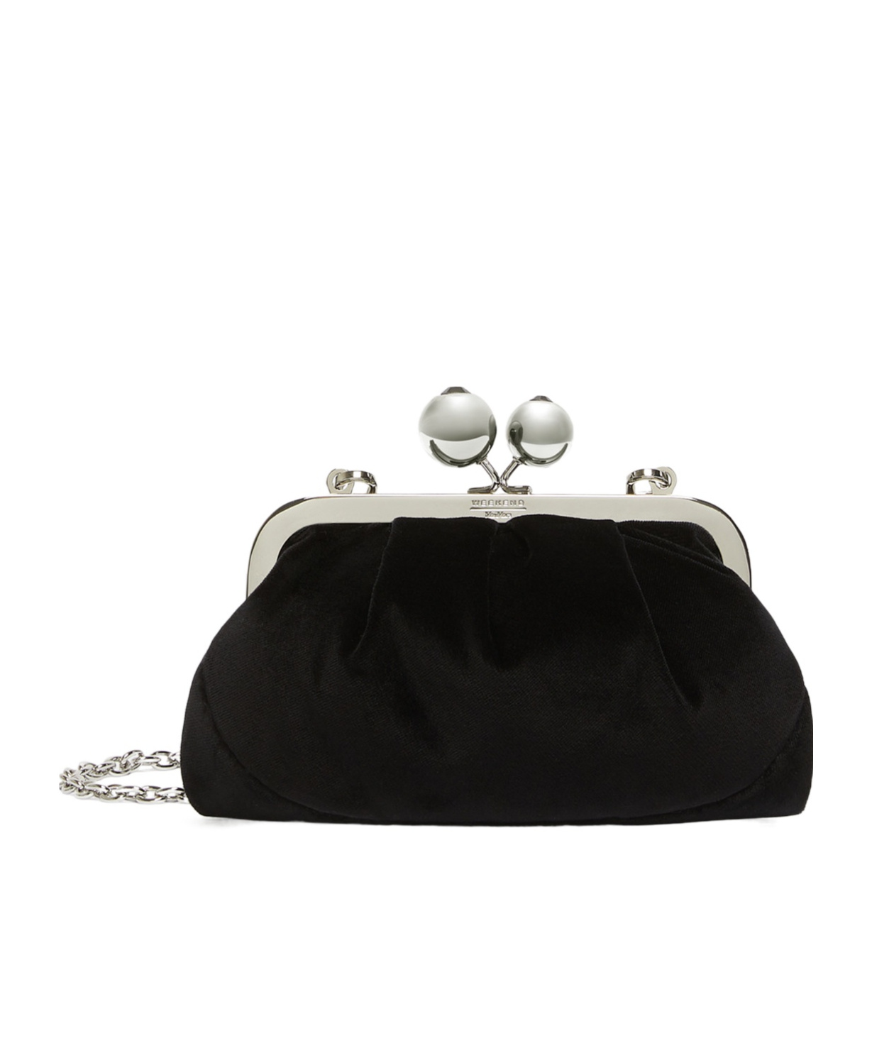 Weekend Max Mara Small Velvet Pasticcino Bag In Black