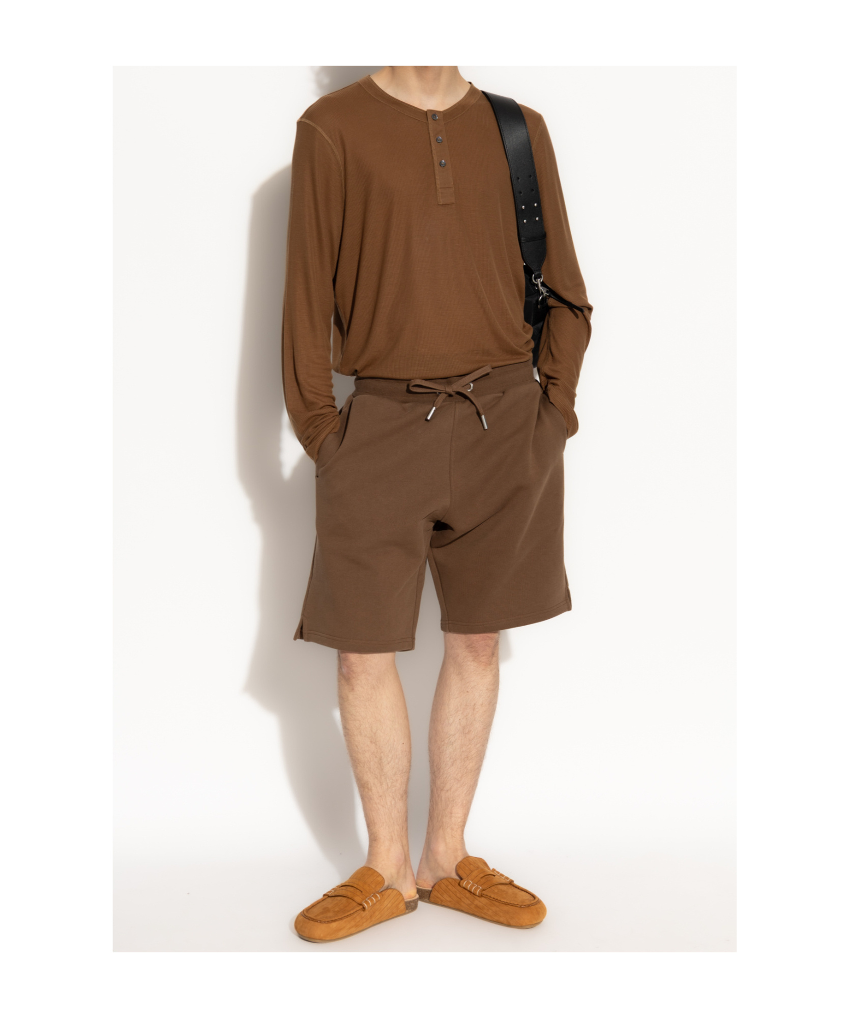 Ami Alexandre Mattiussi Cotton Jogging Shorts Drawstring Waist Pockets