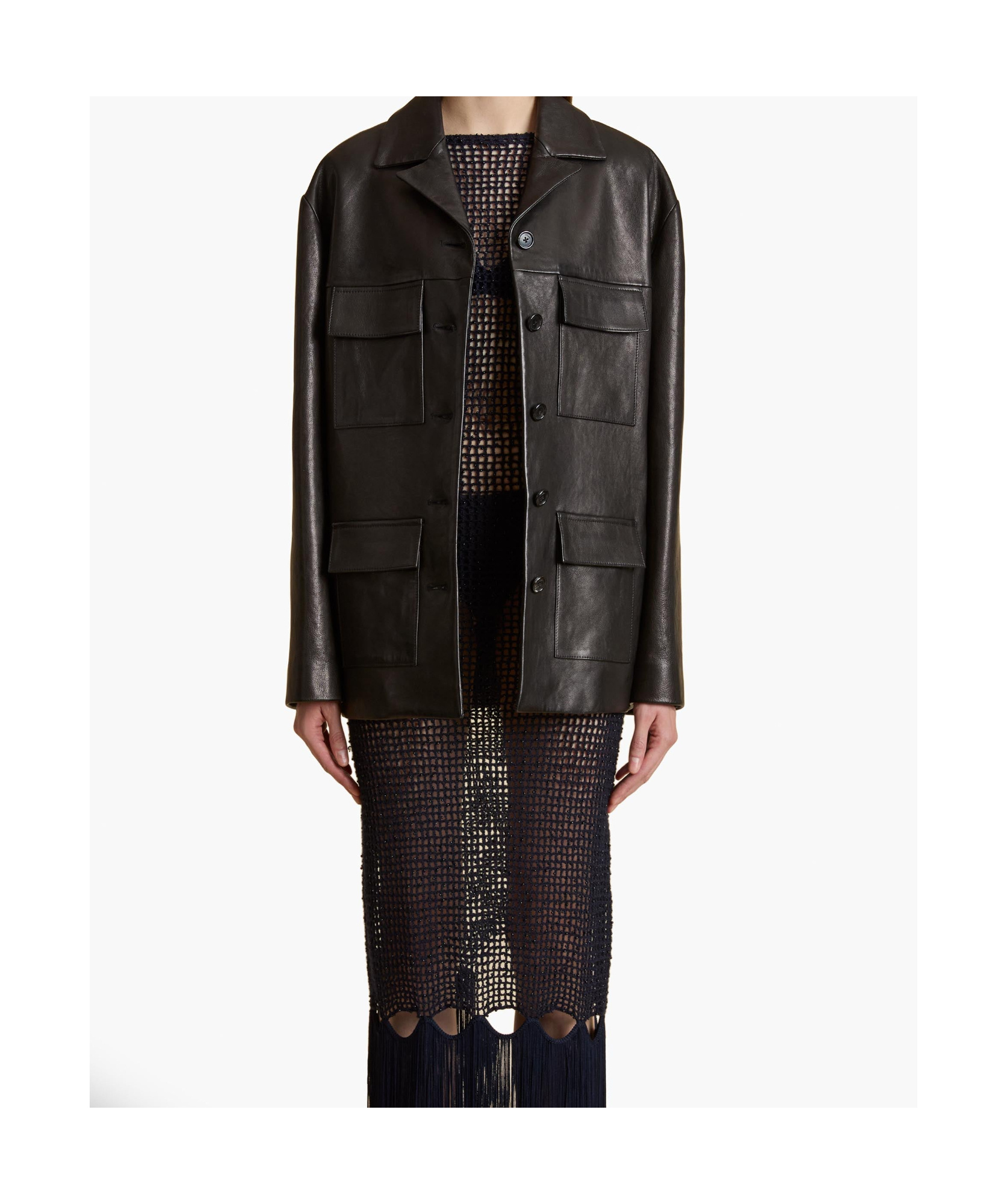 Khaite Morsson Leather Single-breasted Jacket In Black