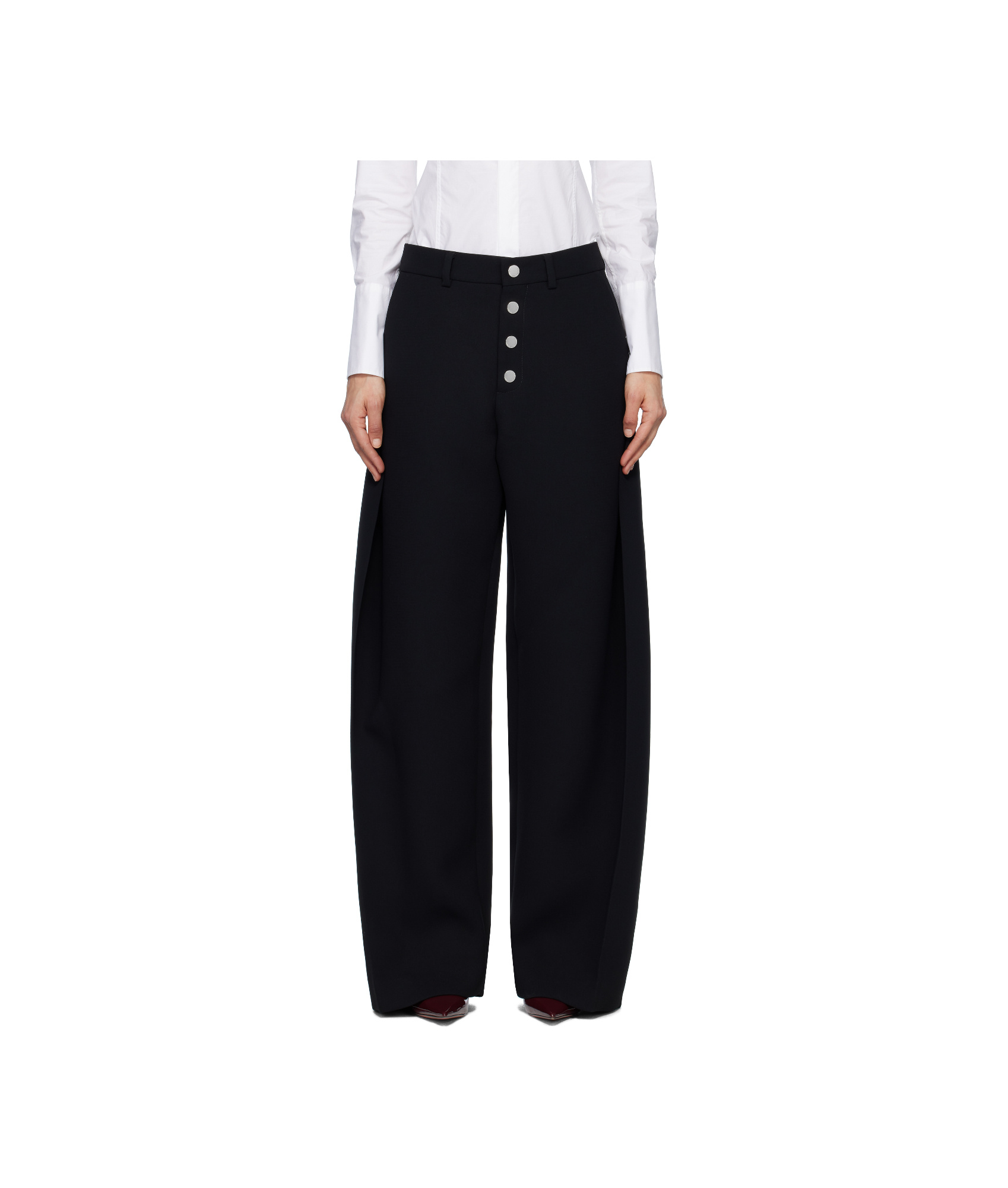 Jean Paul Gaultier Belt Loops Slacks In Black