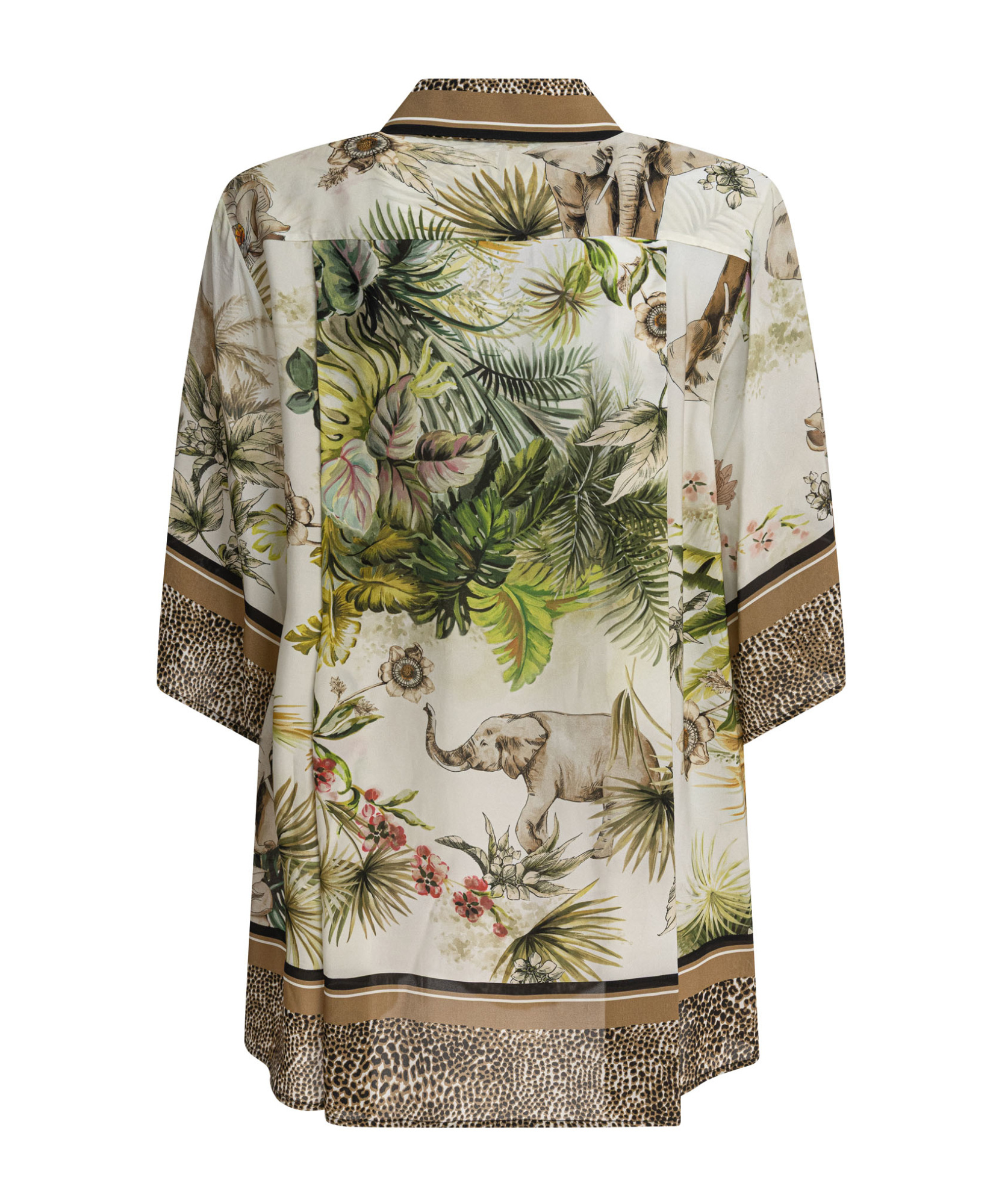 Elie Saab Printed Chiffon Shirt Foulard36 Silk In Brown