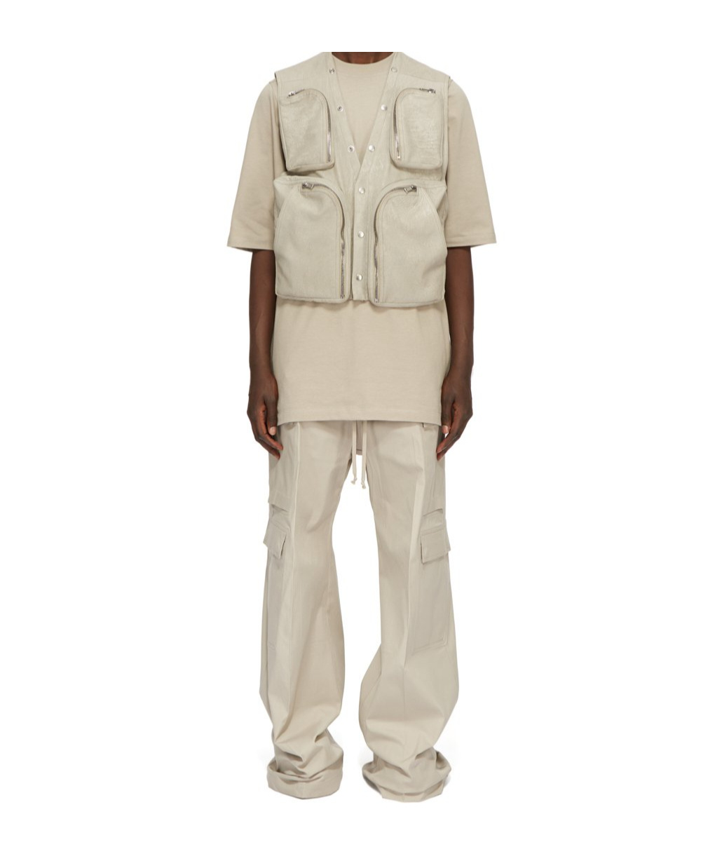Rick Owens Wide-leg Cargobelas Pants With Adjustable Drawstring Waist In Nude