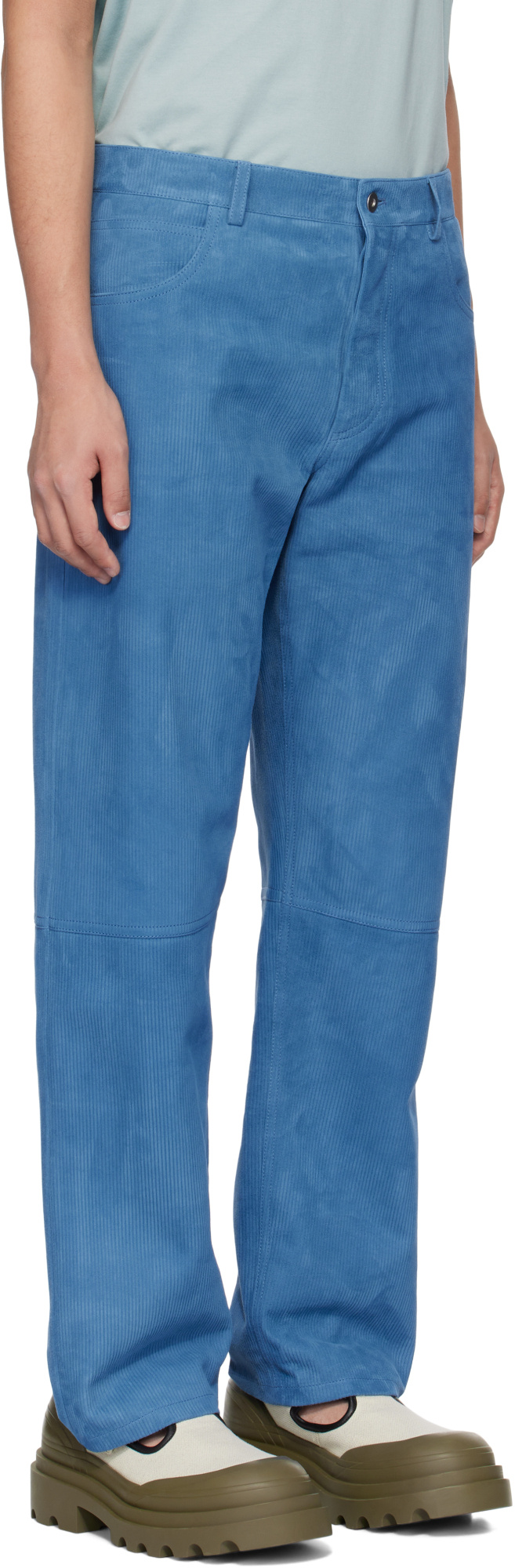 Bottega Veneta Belt-loop Casual Pants In Blue