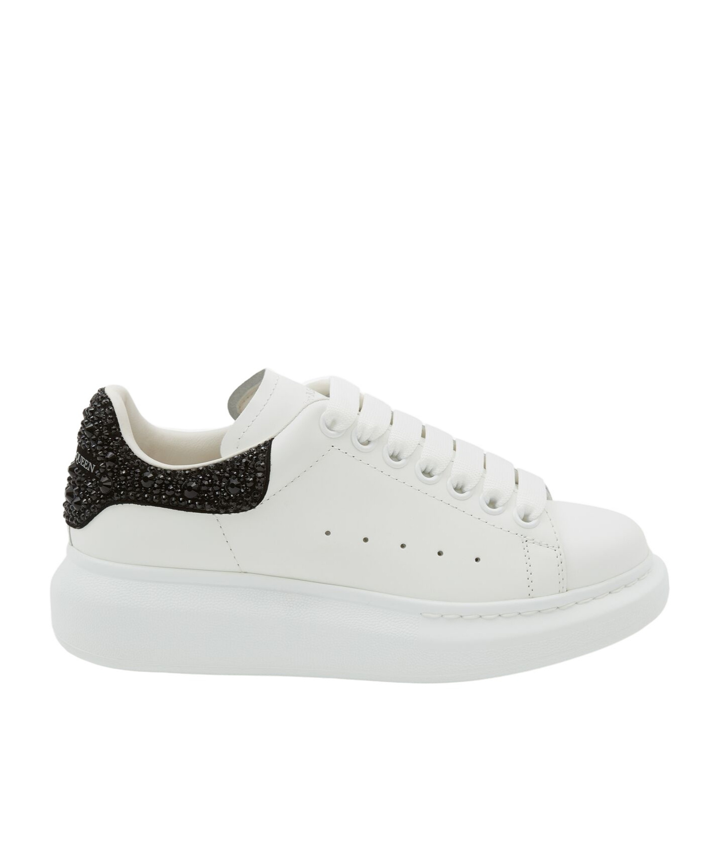 Alexander Mcqueen Crystal-embellished Leather Exaggerated-sole Sneakers In Multi