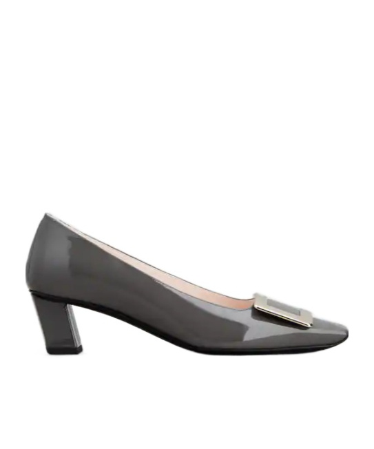 Roger Vivier Belle Vivier Patent Pumps With Metal Buckle In Black