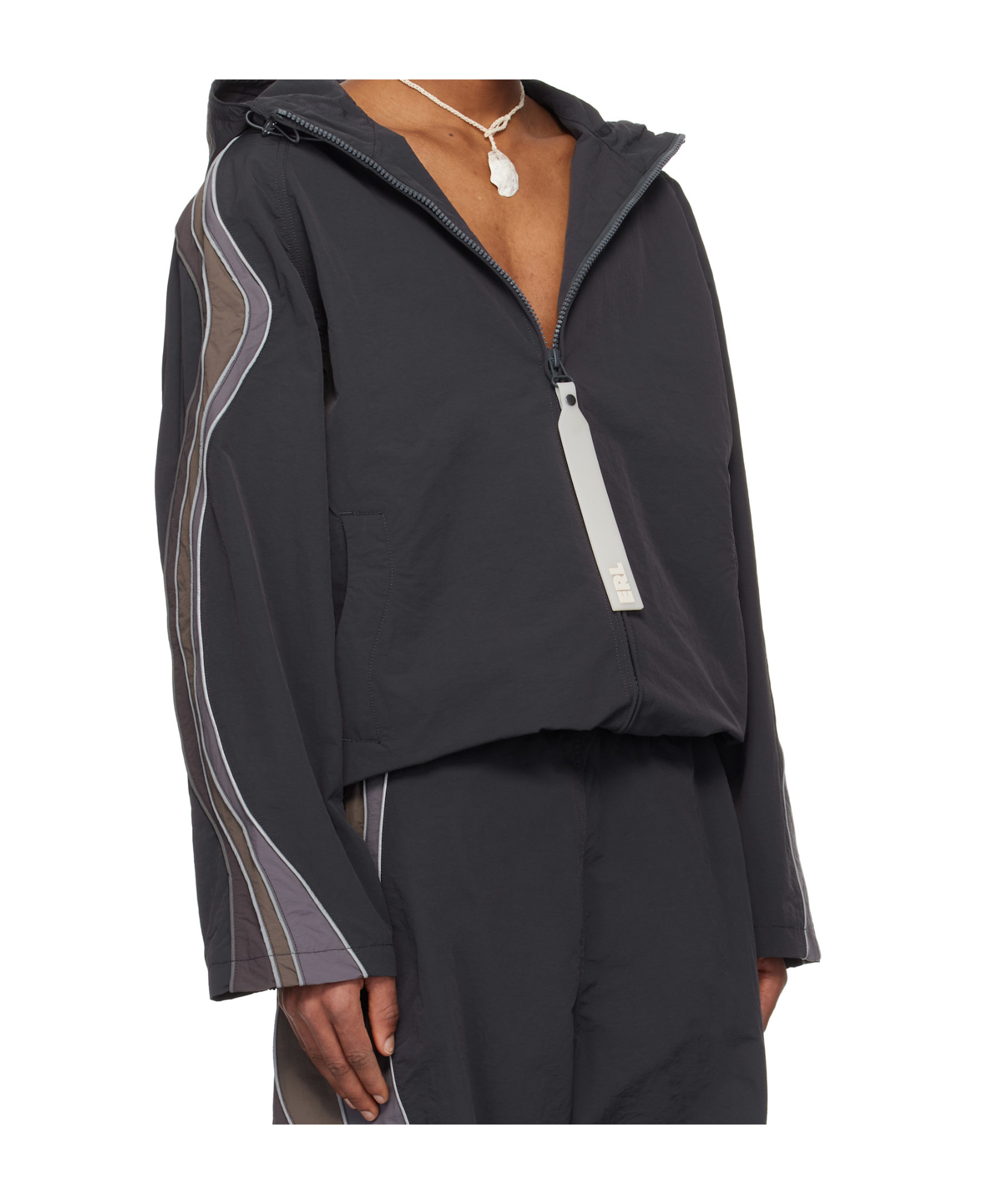 Erl Ufo Windbreaker Jacket In Black