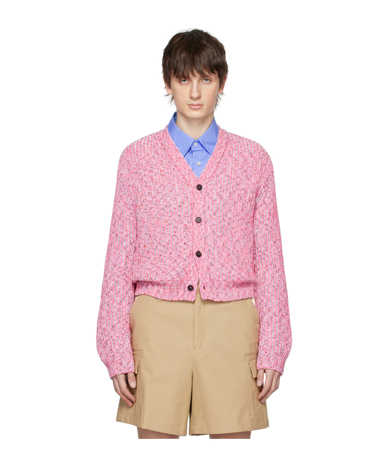 Wooyoungmi Pink Hardware Cardigan In Pink