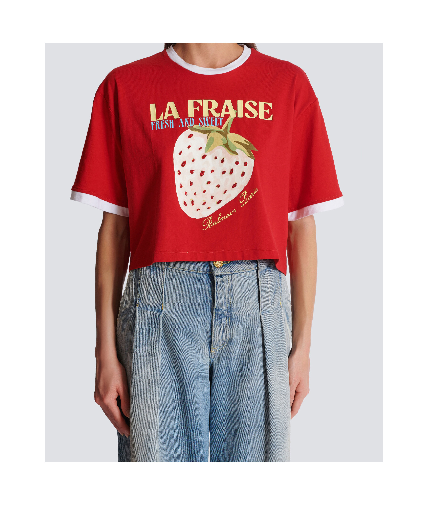 Balmain Short T-shirt In Red