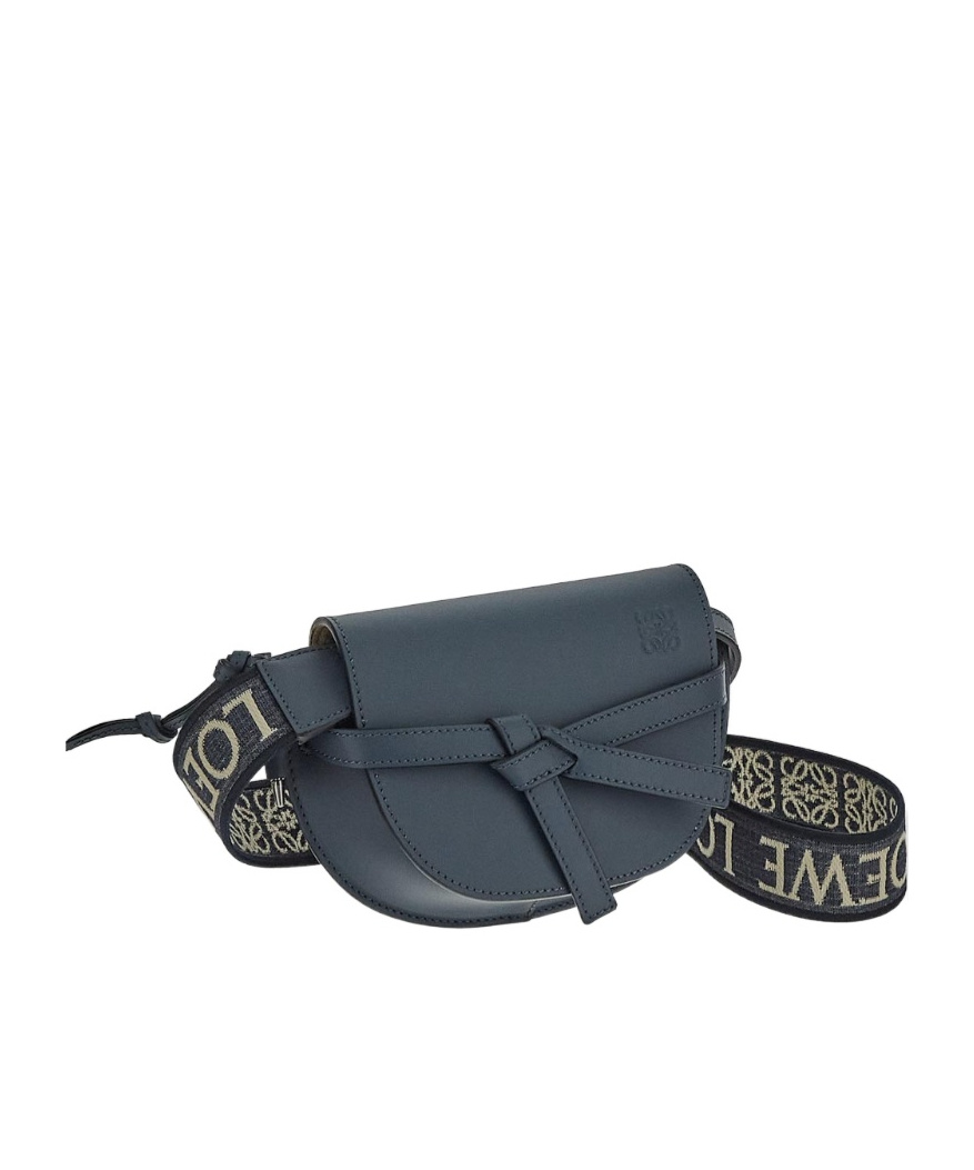 Loewe Mini Puzzle Leather Shoulder Bag In Blue