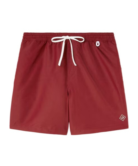 Loro Piana Drawcord Waist Beach Shorts In Embossed Red