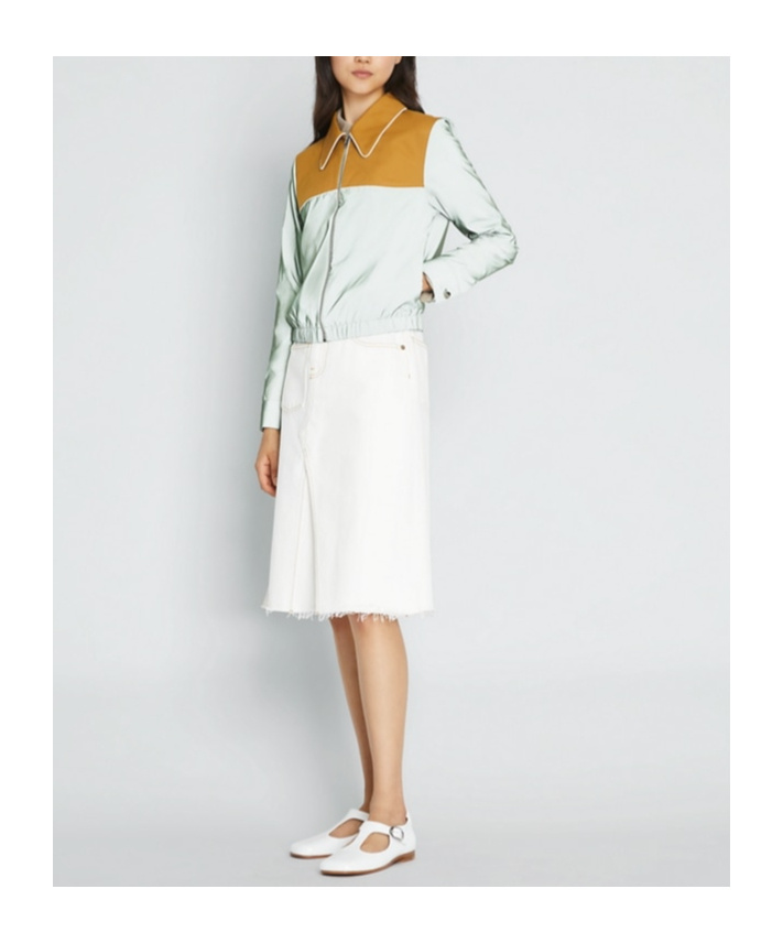 Tory Burch Colour-block Reflective Jacket In Green