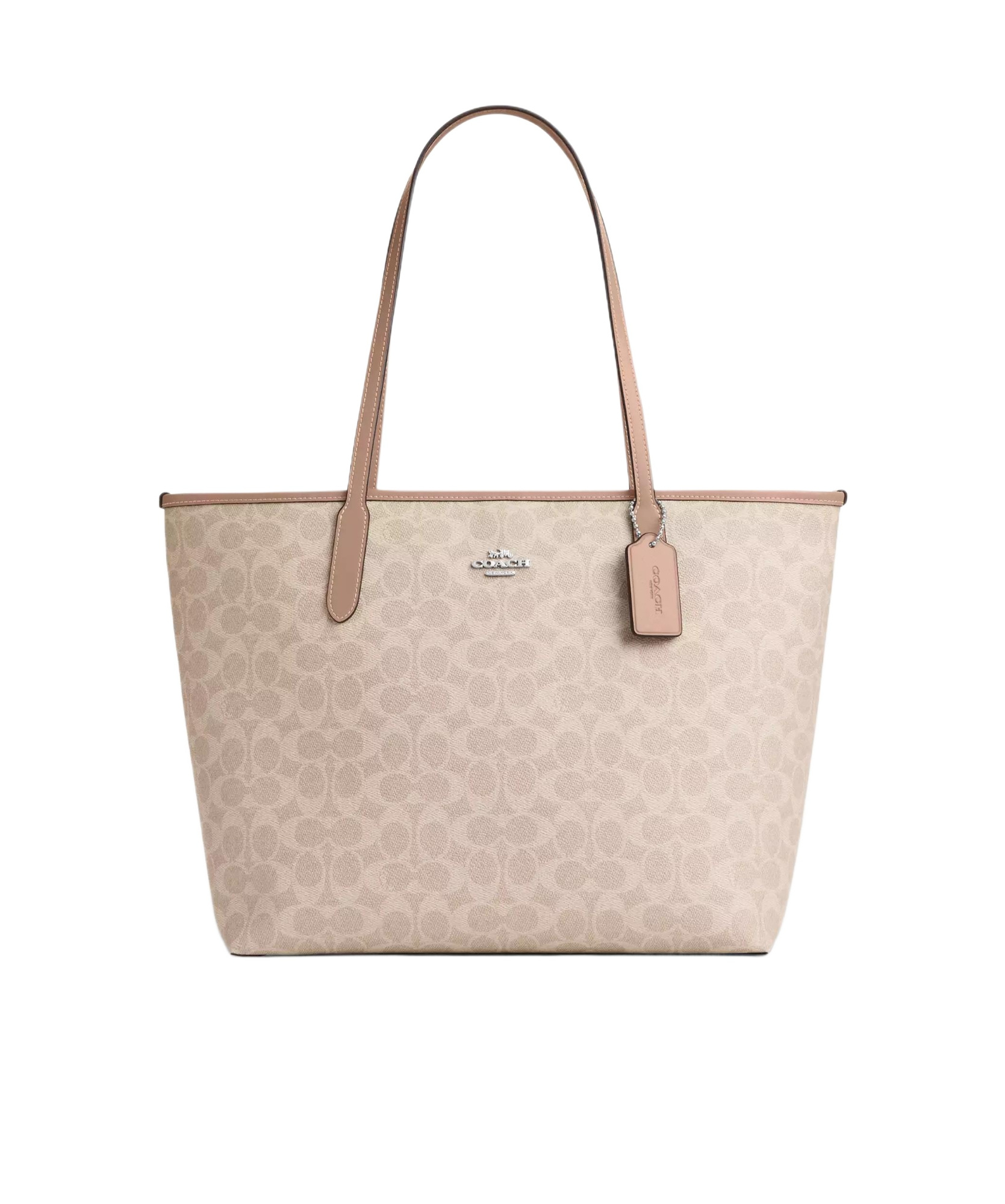 Coach Logo Handbag In Nude