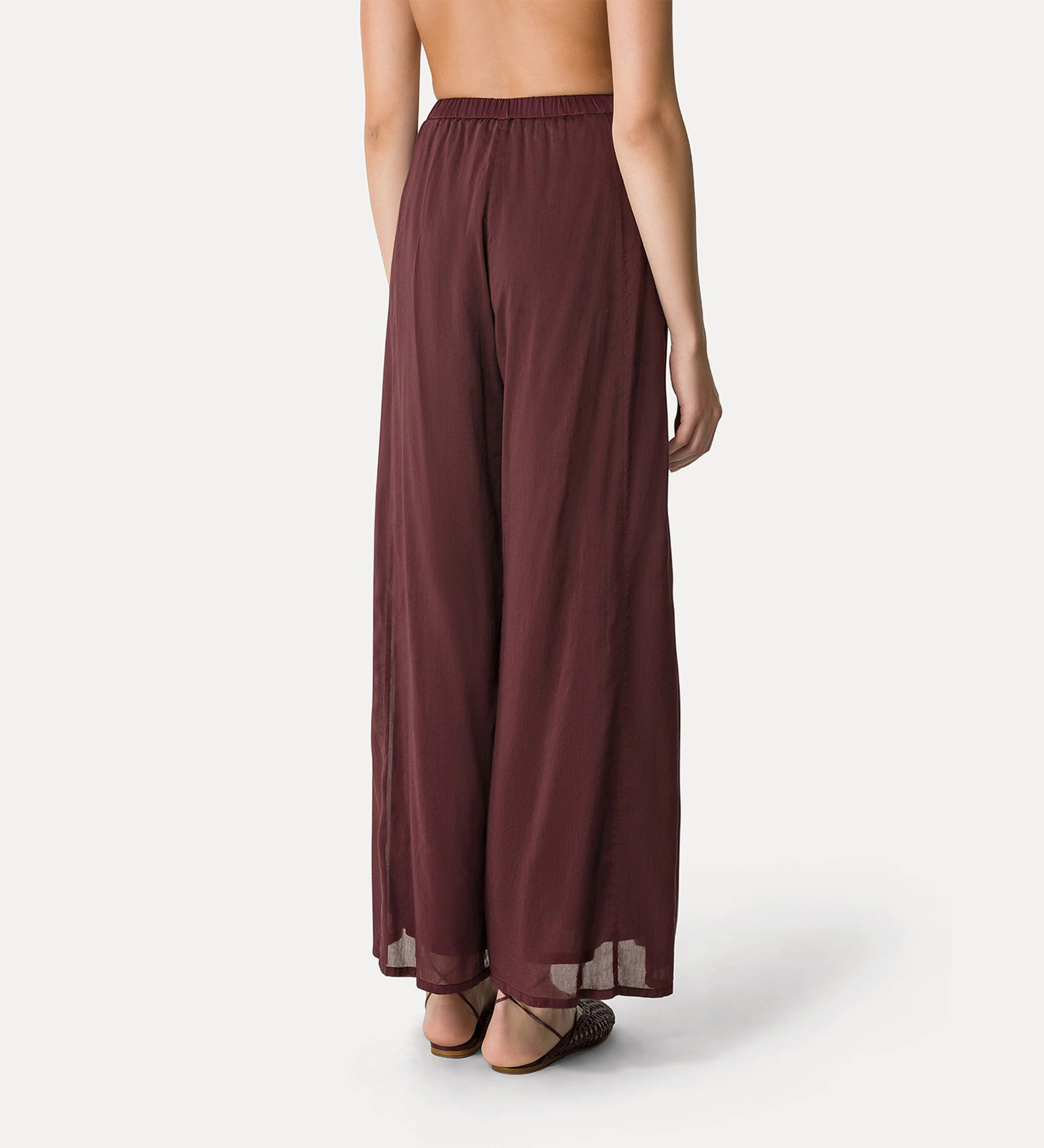 FORTE FORTE FLARED TROUSERS IN COTTONANDSILK VOILE