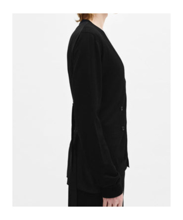 Ann Demeulemeester Asymmetrical Wool Cardigan In Black