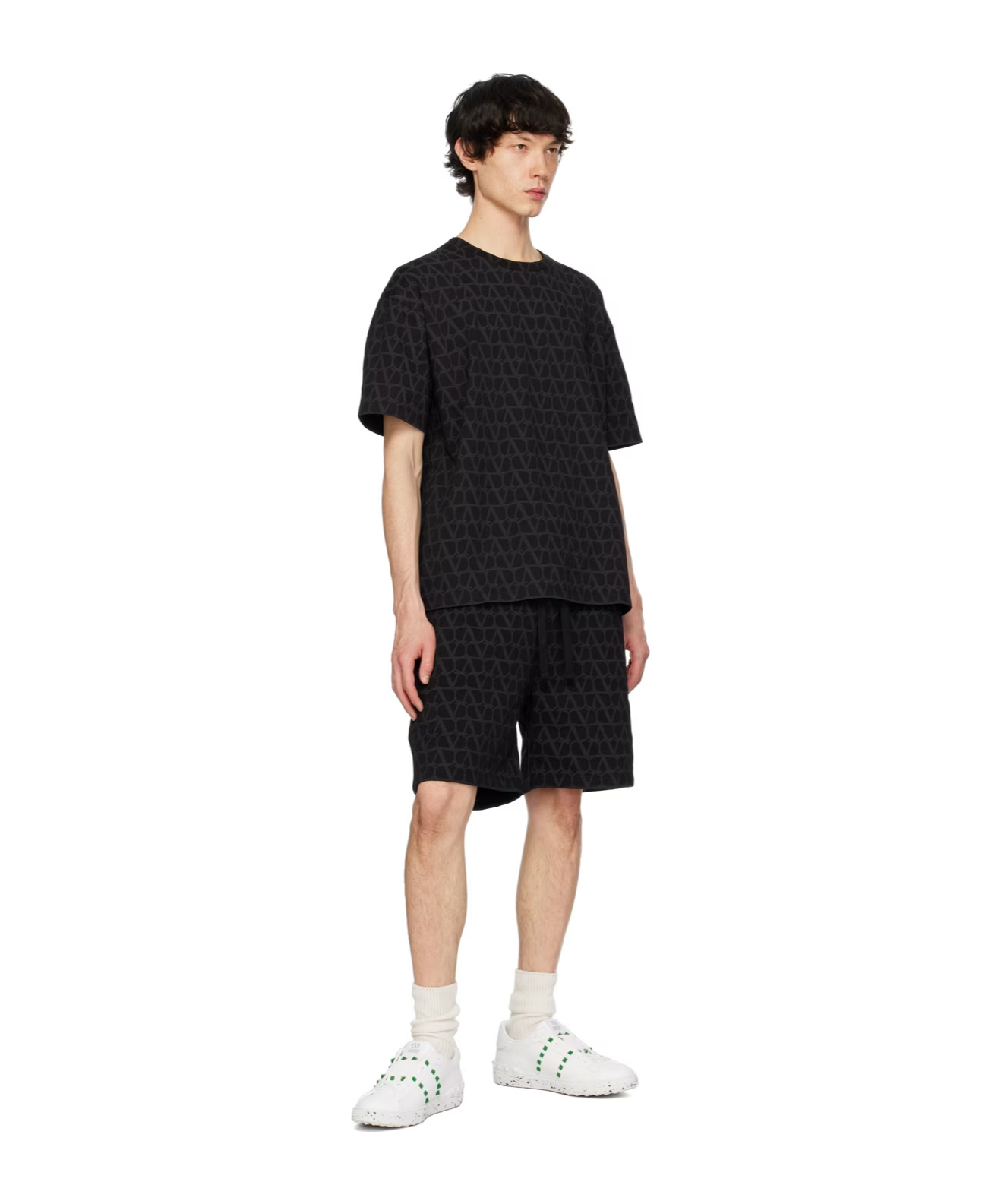 Valentino Toile Iconographe Cotton Bermuda Shorts In Black