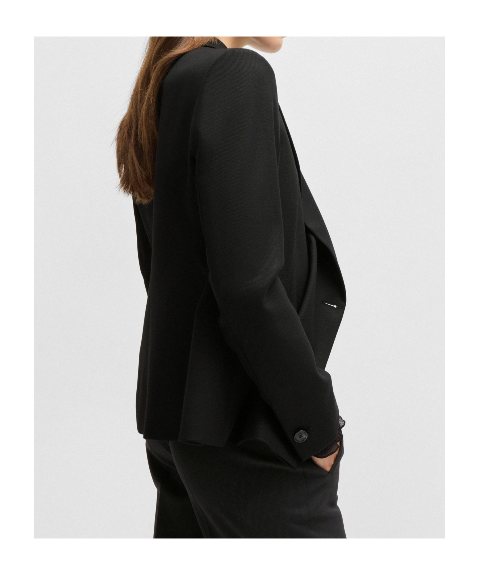 Hugo Boss Slim-fit Jacket In Wool-blend Twill In Black