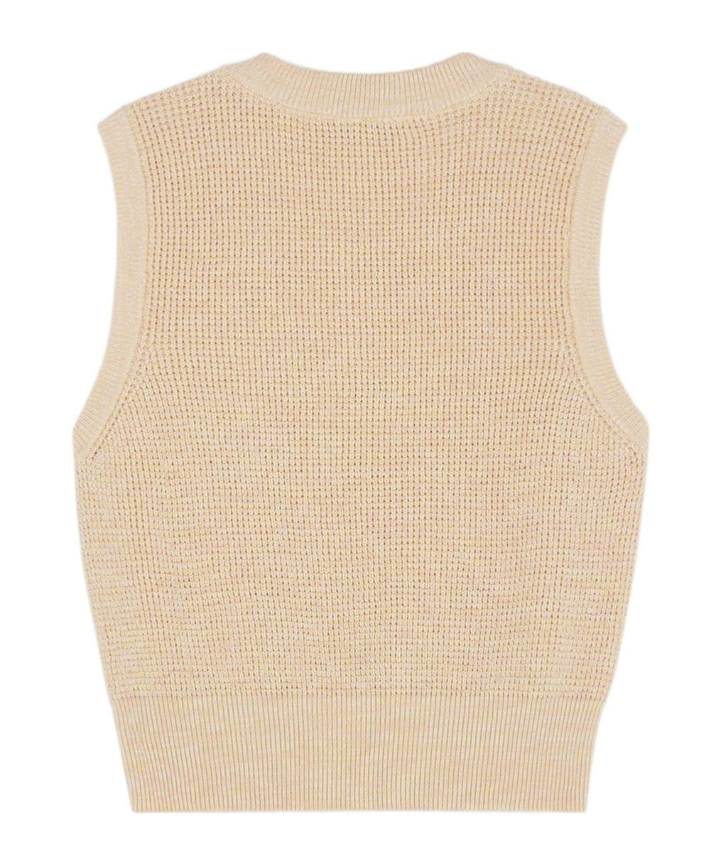 Maison Kitsuné Woman Sweater Apricot Size L Cotton In Nude