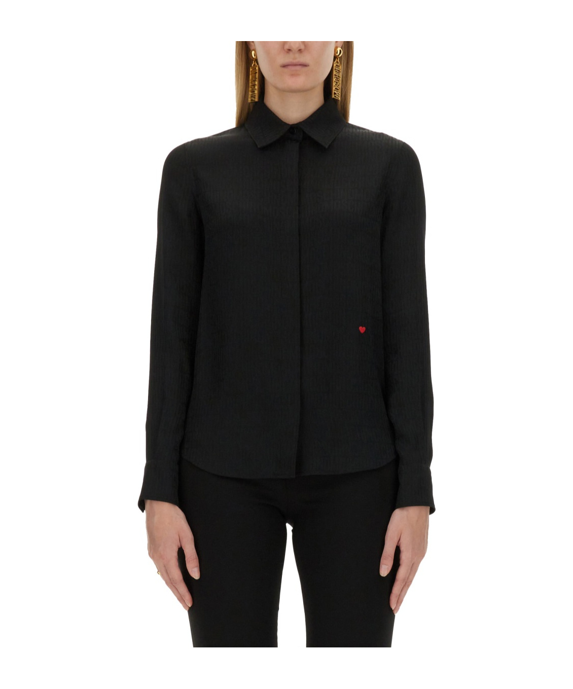 Shop Moschino Long-sleeved Shirt In Black