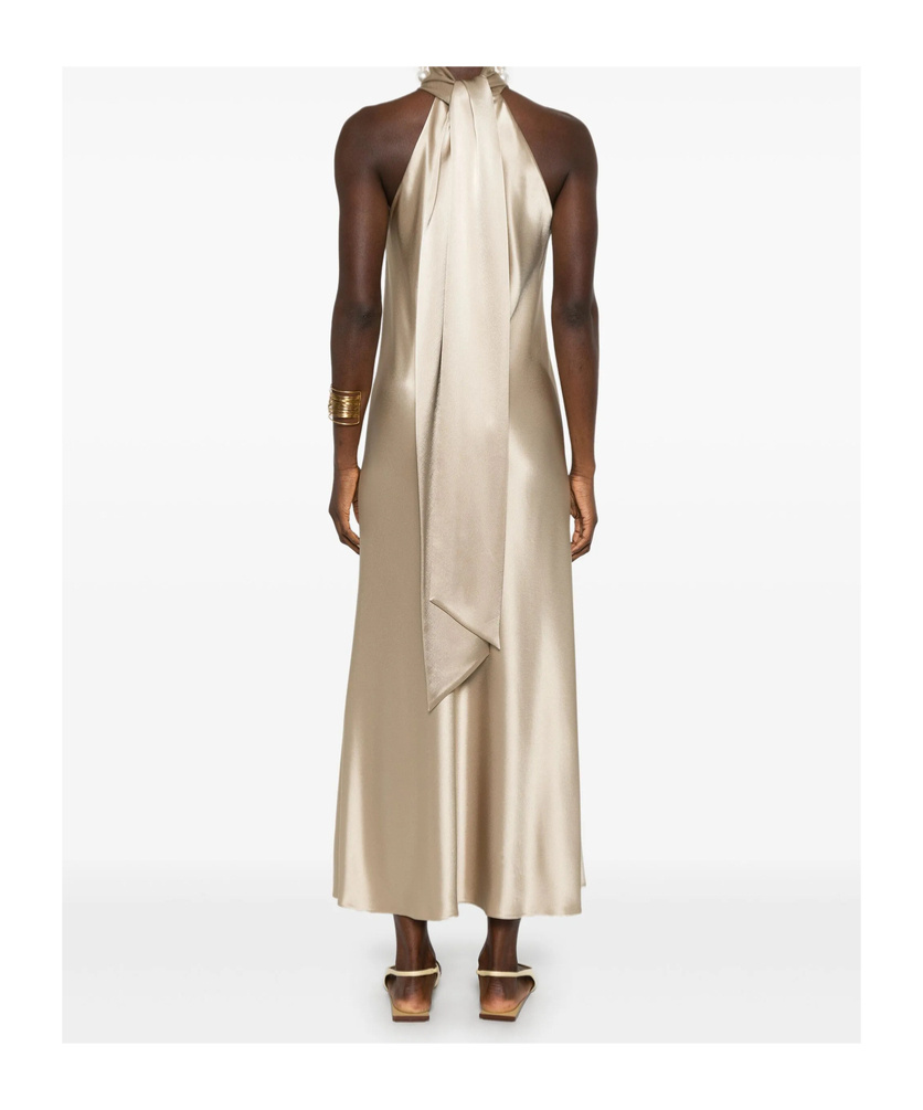Shop Galvan Sleeveless Off-shoulder Dress In Nude