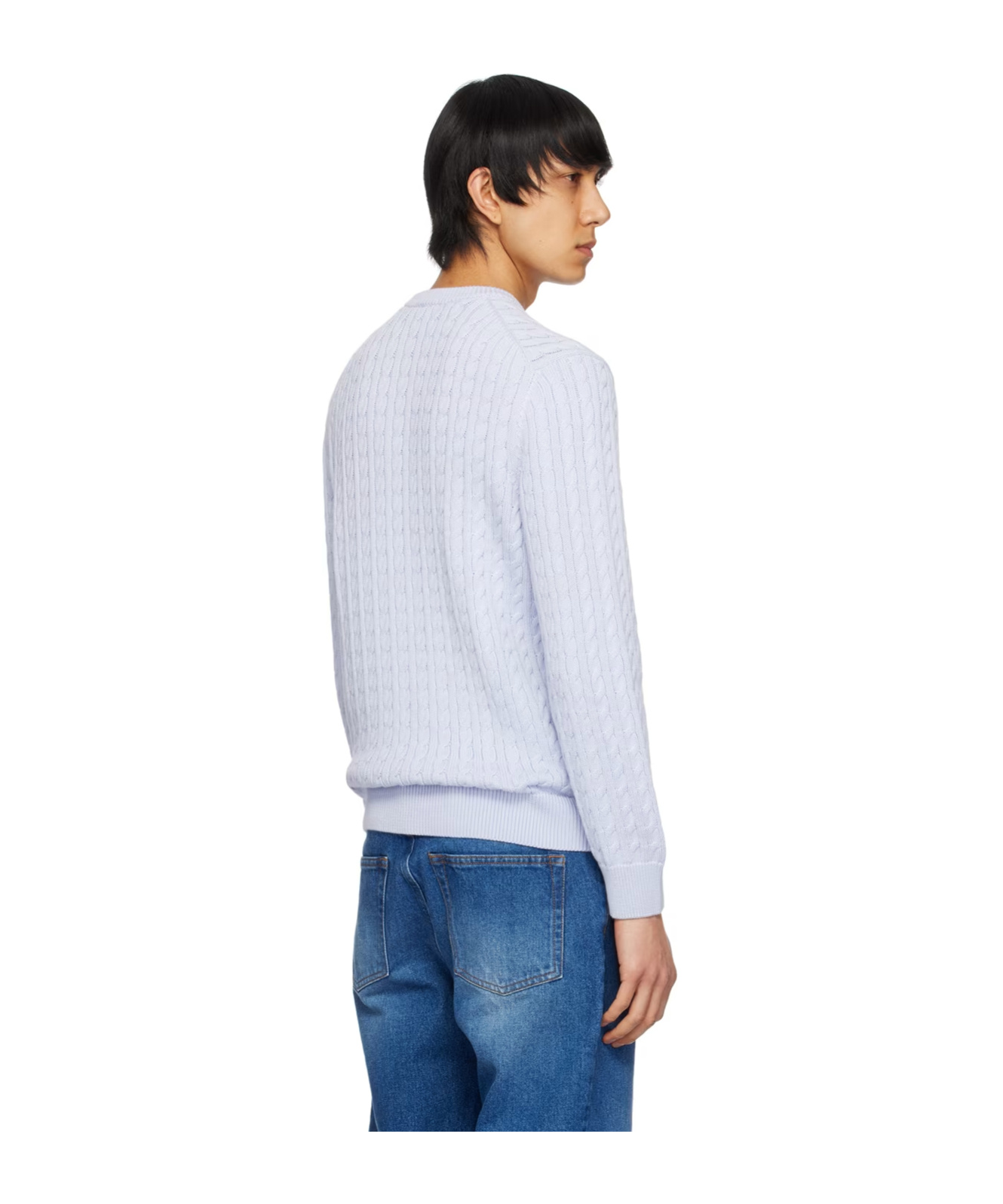 LACOSTE PATCH ROUND NECK SWEATER 