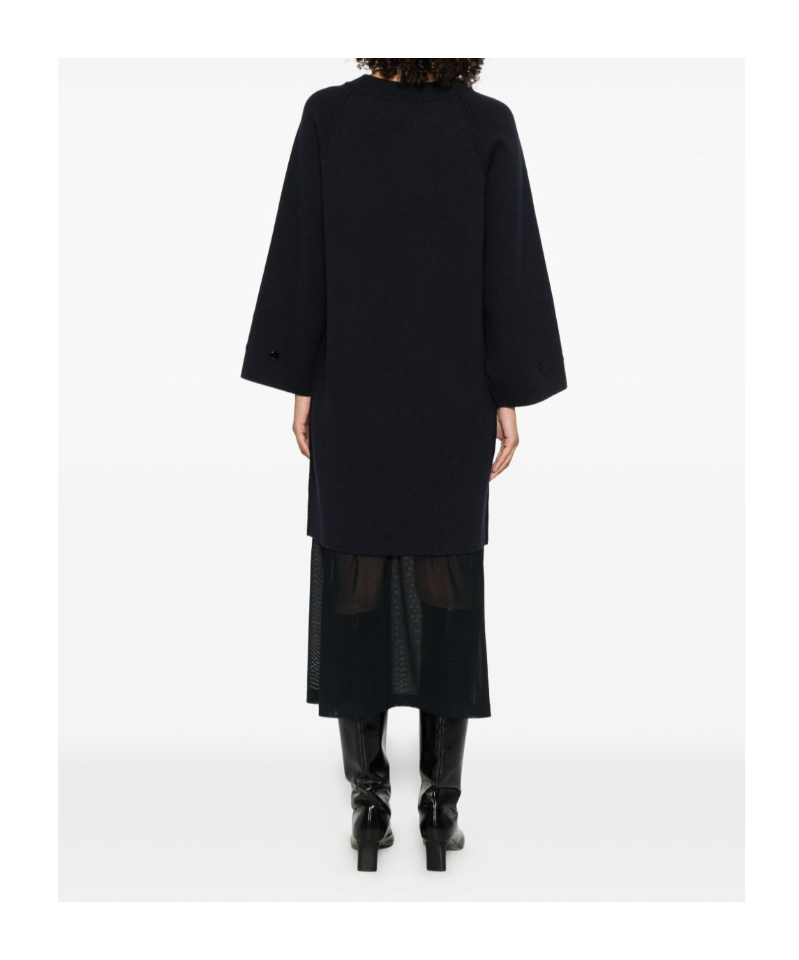 Max Mara Viscose And Wool Yarn Dress In Black